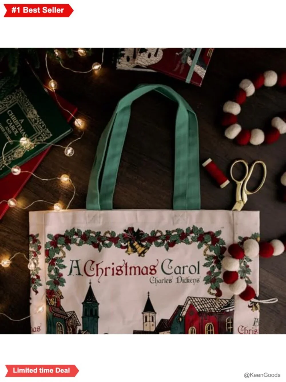 Canvas Tote Bag Book Lovers Reusable Foldable Work Groceries